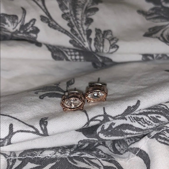 Rose Gold Oval Stud Earrings